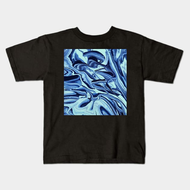 Brain Freeze - Abstract Acrylic Pour Painting Kids T-Shirt by dnacademic